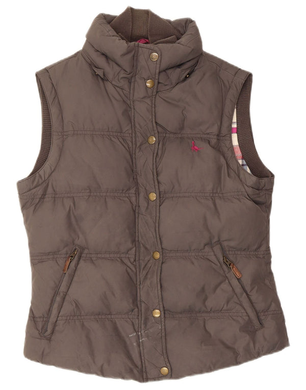 Colete acolchoado feminino Jack Wills UK 10 pequeno cinza nylon