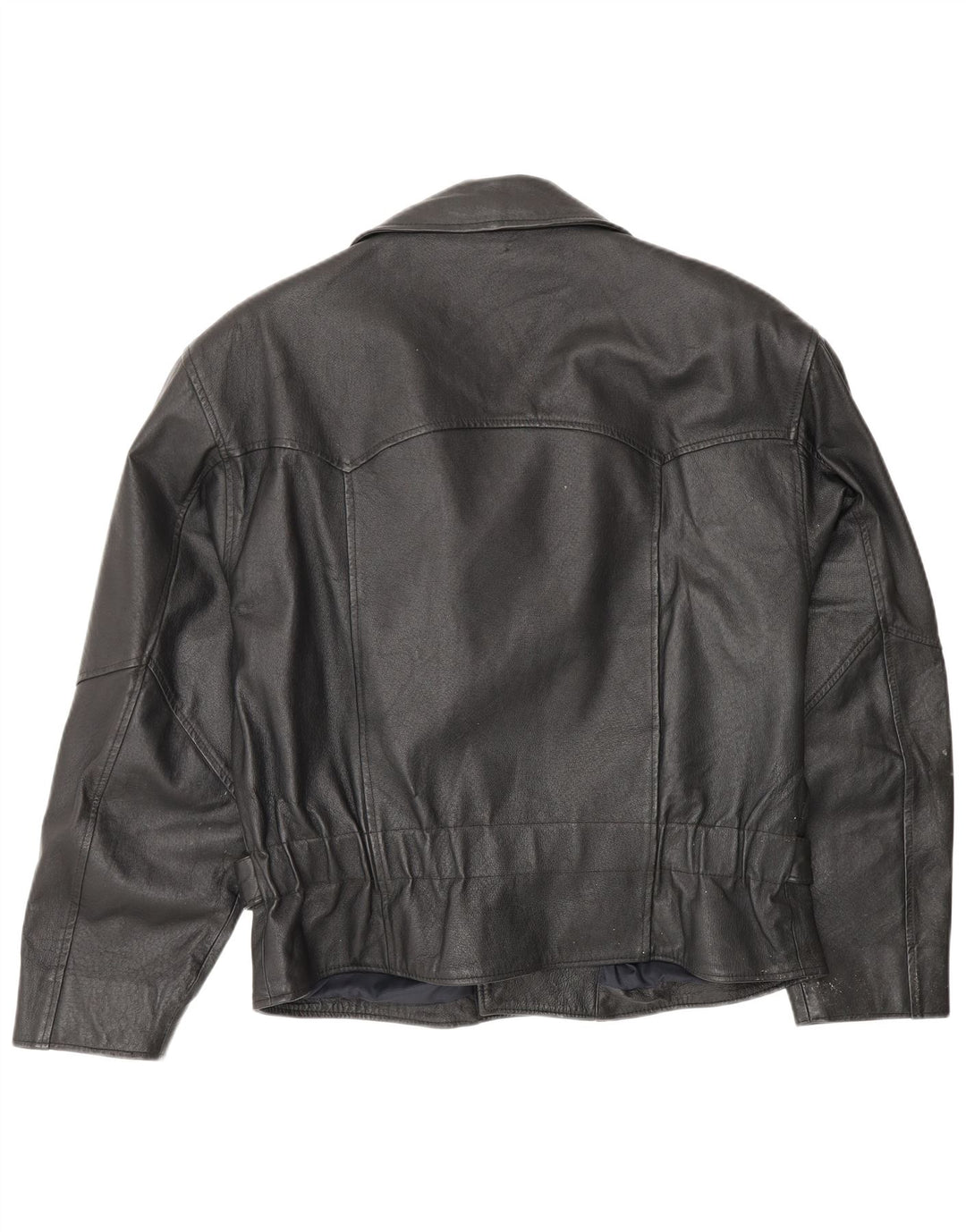 Jaqueta de couro masculina vintage para motociclista Reino Unido 38 couro preto médio