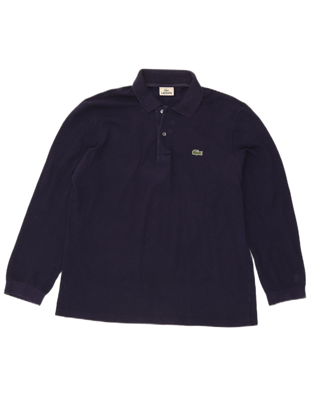 Lacoste camisa polo masculina de manga comprida tamanho 4 médio azul marinho algodão