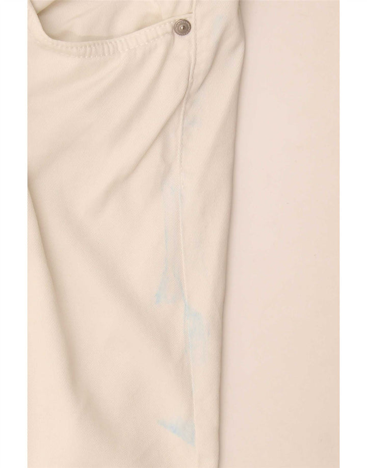 Shorts casuais femininos Benetton IT 44 médio W34 algodão branco