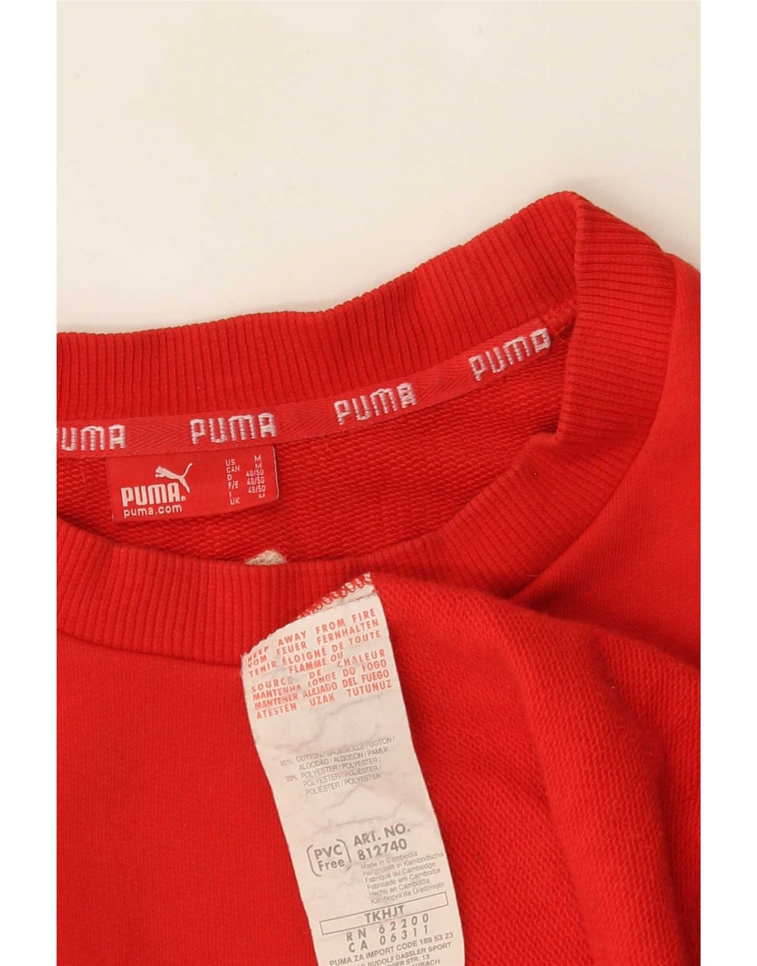 Puma Mens Graphic Moletom Jumper Médio Algodão Vermelho