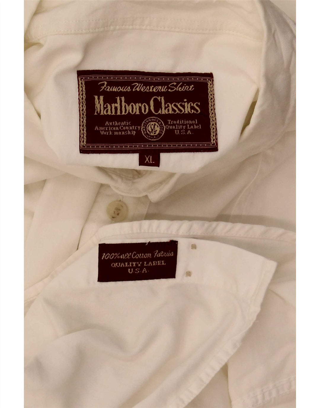 Camisa masculina de manga curta Marlboro Classics XL algodão branco