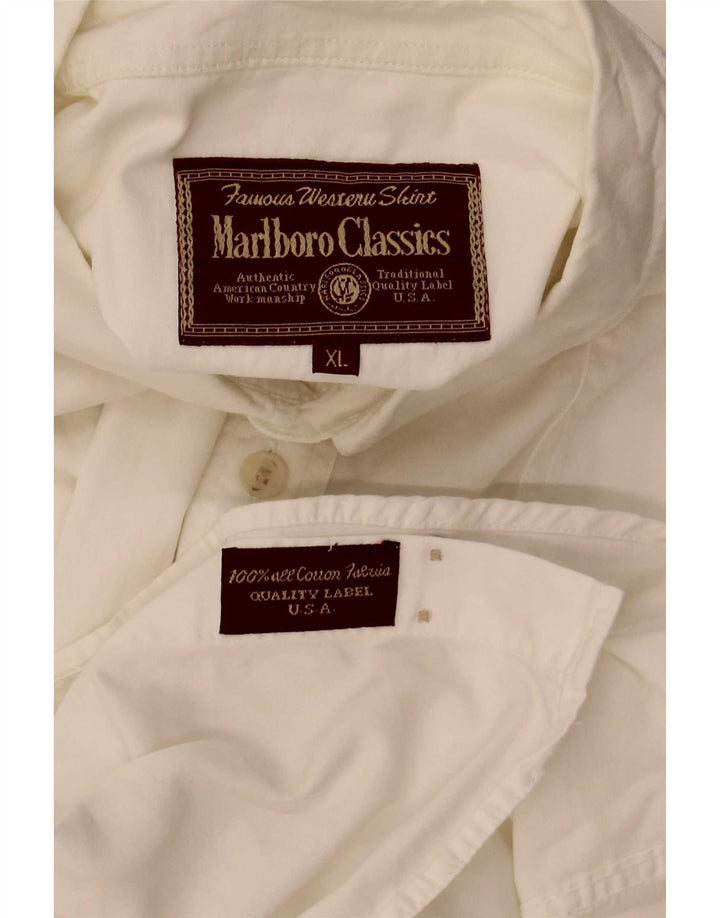 Camisa masculina de manga curta Marlboro Classics XL algodão branco