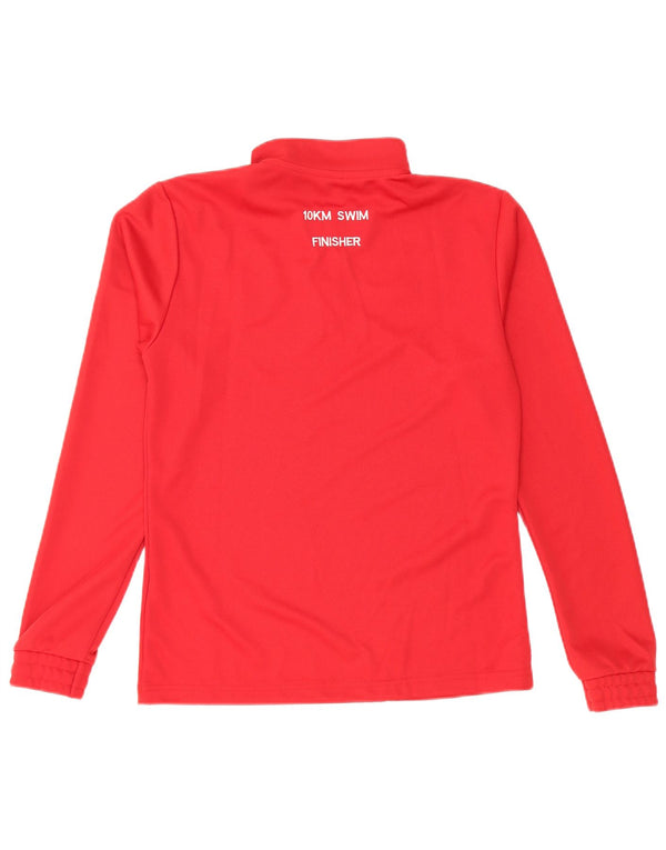 ADIDAS Womens Aeroready Graphic Pullover Treino Top Reino Unido 12/14 Médio Vermelho