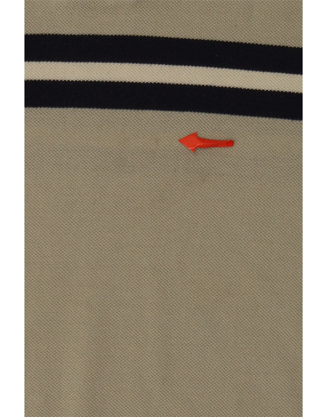 Camisa polo masculina Lacoste tamanho 7 2XL bege listrado