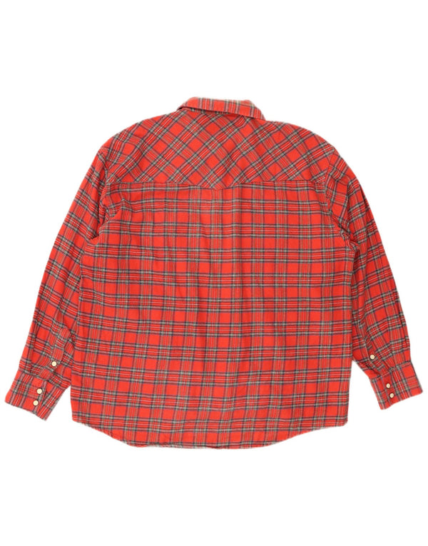 Camisa masculina de flanela LEE grande algodão xadrez vermelho