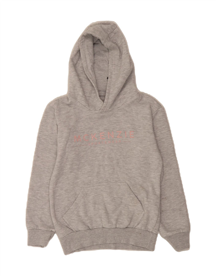 MCKENZIE Girls Graphic Hoodie Jumper 10-11 Years Grey Cotton Vintage Mckenzie and Second-Hand Mckenzie from Messina Hembry 