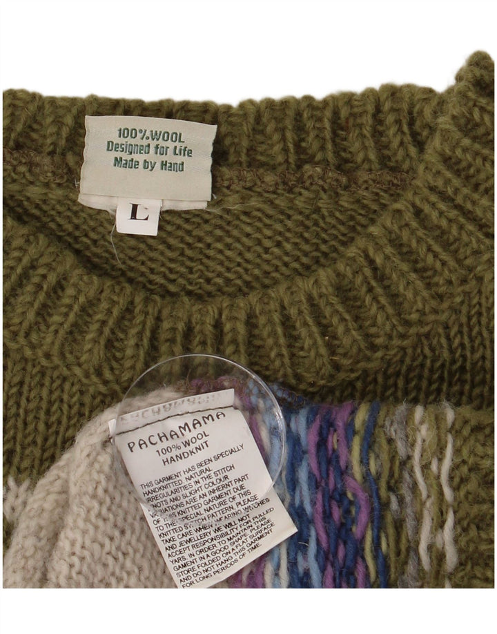 Suéter feminino Pachamama com gola canoa Reino Unido 16 grande multicolorido