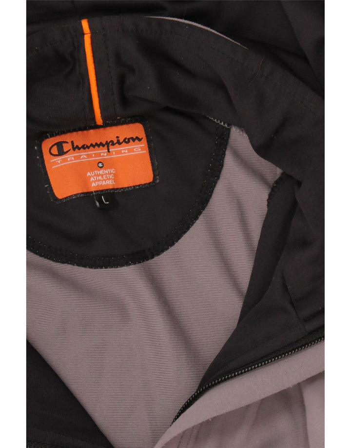 Jaqueta masculina com capuz CHAMPION grande bloco colorido cinza