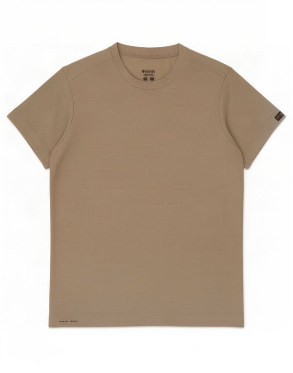 Camiseta feminina Columbia UK 4 XS bege listrado poliéster