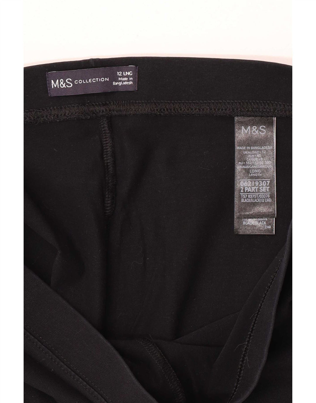 Leggings femininos Marks & Spencer UK 12 algodão preto médio