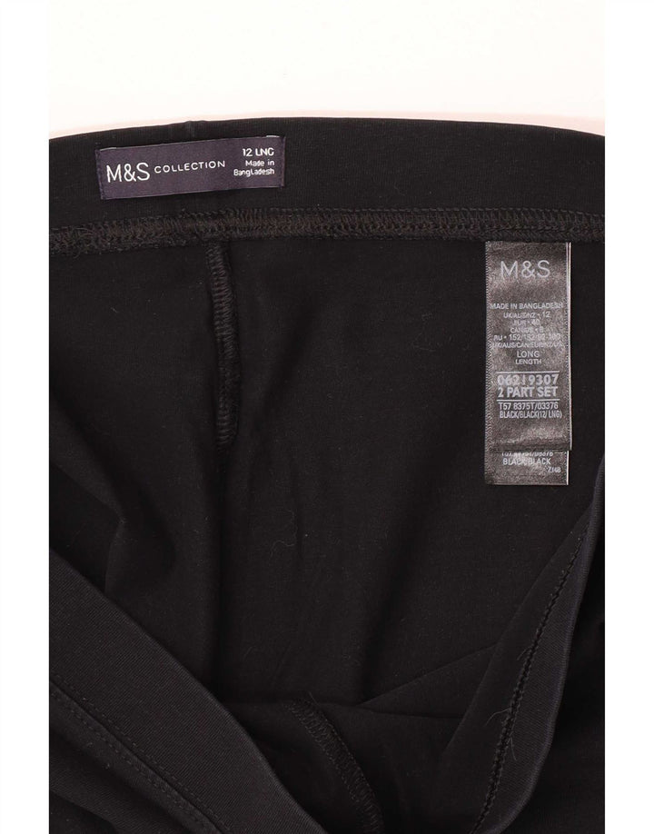 Leggings femininos Marks & Spencer UK 12 algodão preto médio