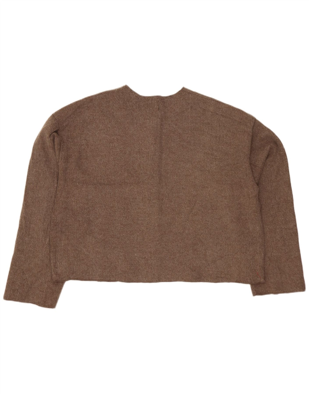 Suéter Zara Feminino Crop Cardigan Reino Unido 18 XL Marrom Poliéster