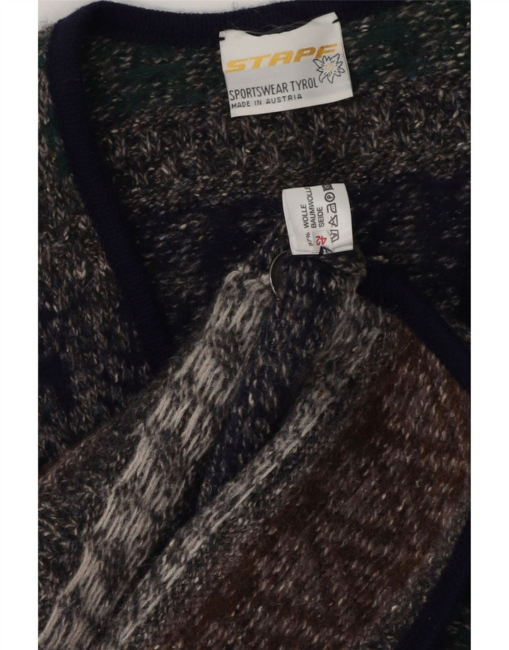 Suéter cardigã feminino Stapf UE 42 grande multicolorido Fair Isle