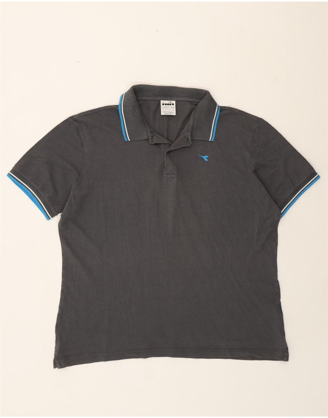 Camisa polo masculina Diadora XL cinza algodão