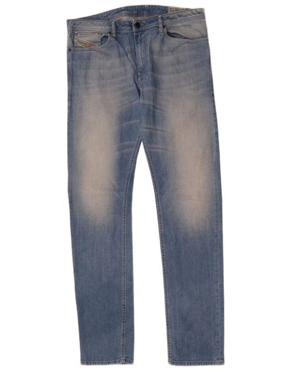 Diesel Mens Shioner Slim Skinny Jeans W34 L32 Azul Algodão