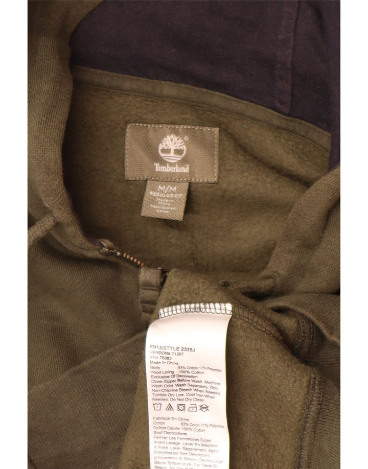 Suéter masculino Timberland Regular Fit Zip com capuz de algodão cáqui médio