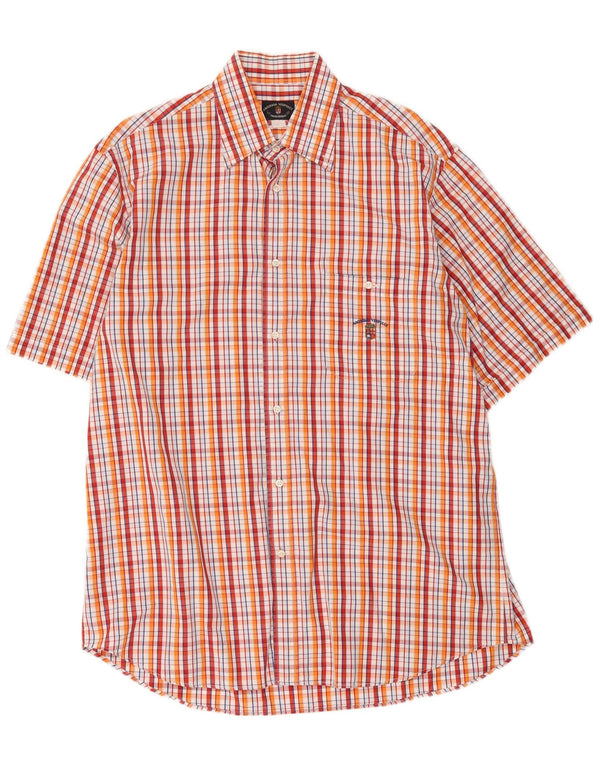Camisa masculina de manga curta Amerigo Vespucci XL vermelho xadrez algodão