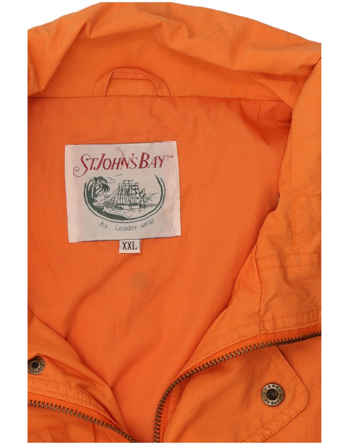 Jaqueta utilitária masculina de grandes dimensões St John's Bay UK 44 2XL poliéster laranja