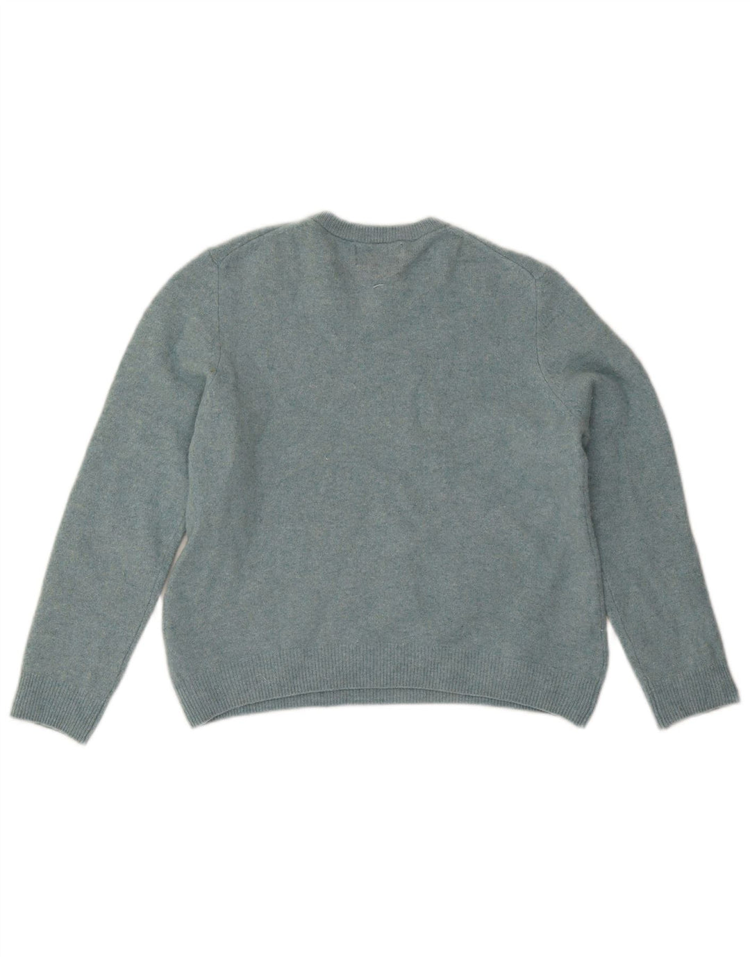 Suéter feminino Marks & Spencer com gola redonda Reino Unido 14 grande lã de cordeiro azul