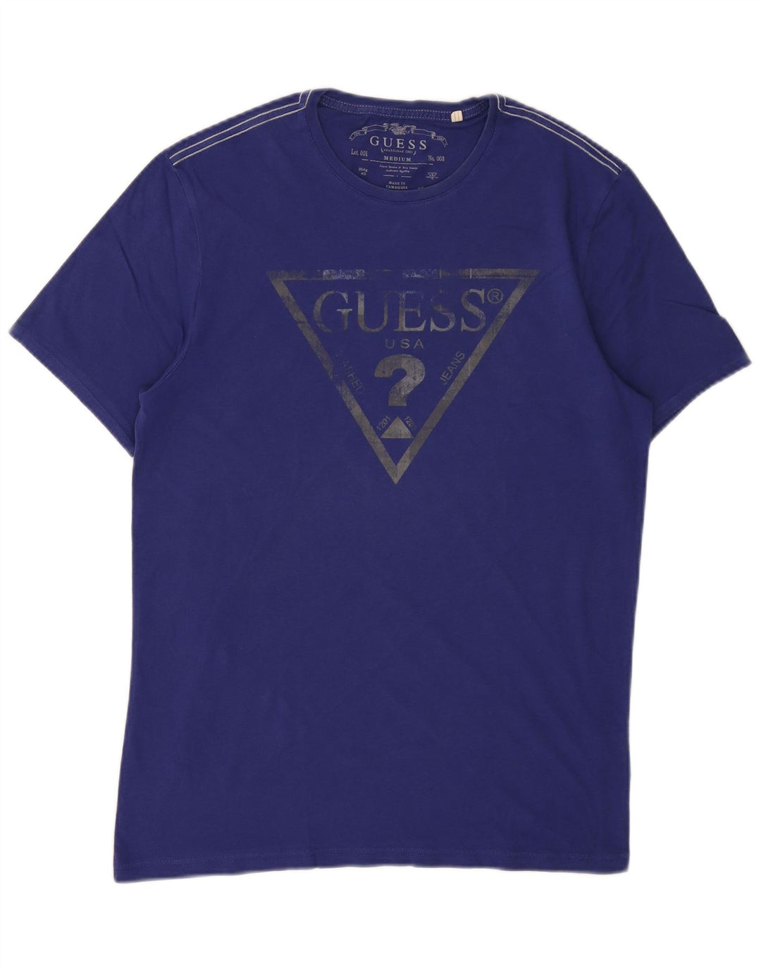 Guess Camiseta masculina gráfica Top médio algodão roxo