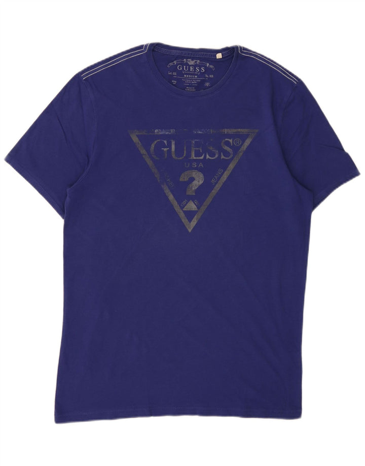 Guess Camiseta masculina gráfica Top médio algodão roxo