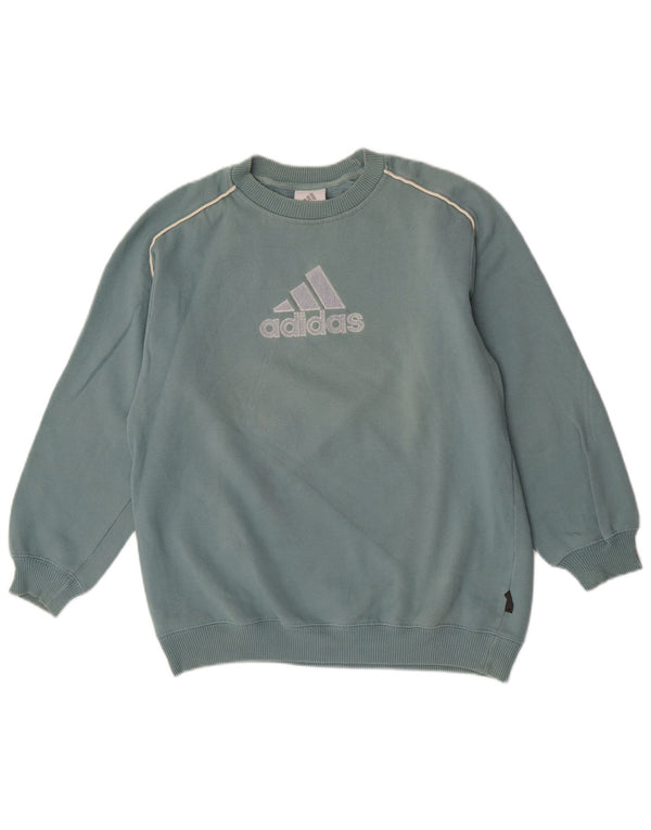 ADIDAS Meninos Graphic Sweatshirt Jumper 13-14 Anos Azul Algodão