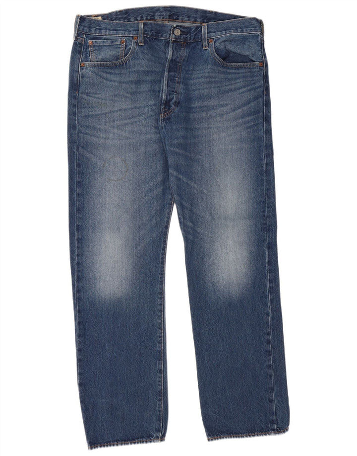 LEVI'S Masculino 501 Straight Jeans W38 L32 Azul Algodão