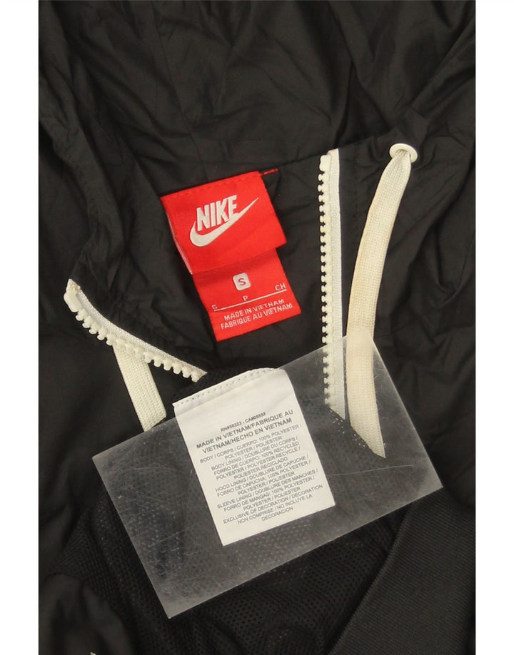 NIKE Mens Hooded Tracksuit Top Jacket Pequeno Poliéster Preto