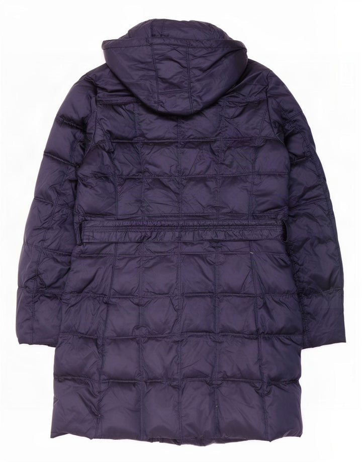 Casaco acolchoado grande com capuz feminino Geox UK 10 pequeno poliéster azul marinho