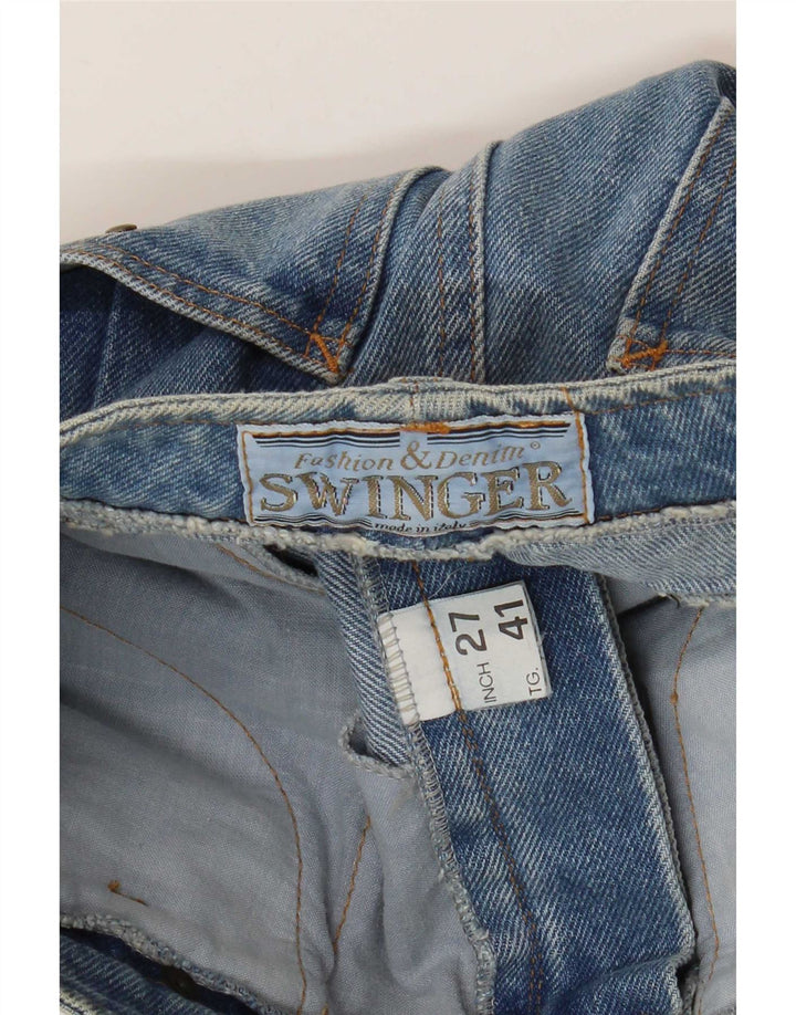 Saia jeans feminina Swinger IT 41 médio W27 algodão azul
