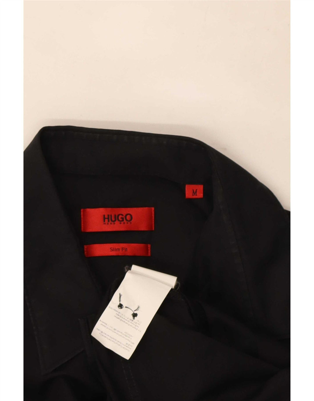 Camisa Slim Fit Masculina Hugo Boss Algodão Preto Médio