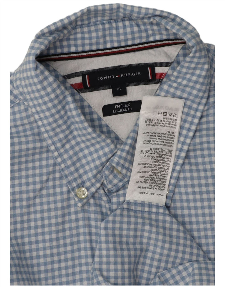 Camisa masculina TOMMY HILFIGER Regular Fit XL algodão xadrez azul