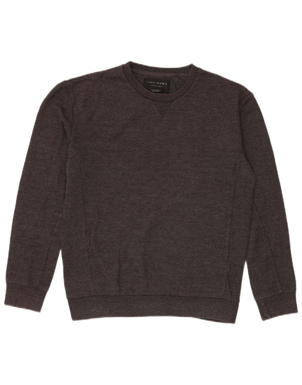 Zara moletom masculino jumper cinza médio
