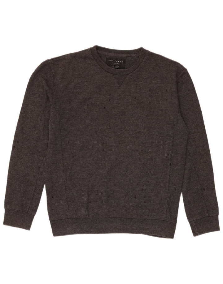 Zara moletom masculino jumper cinza médio