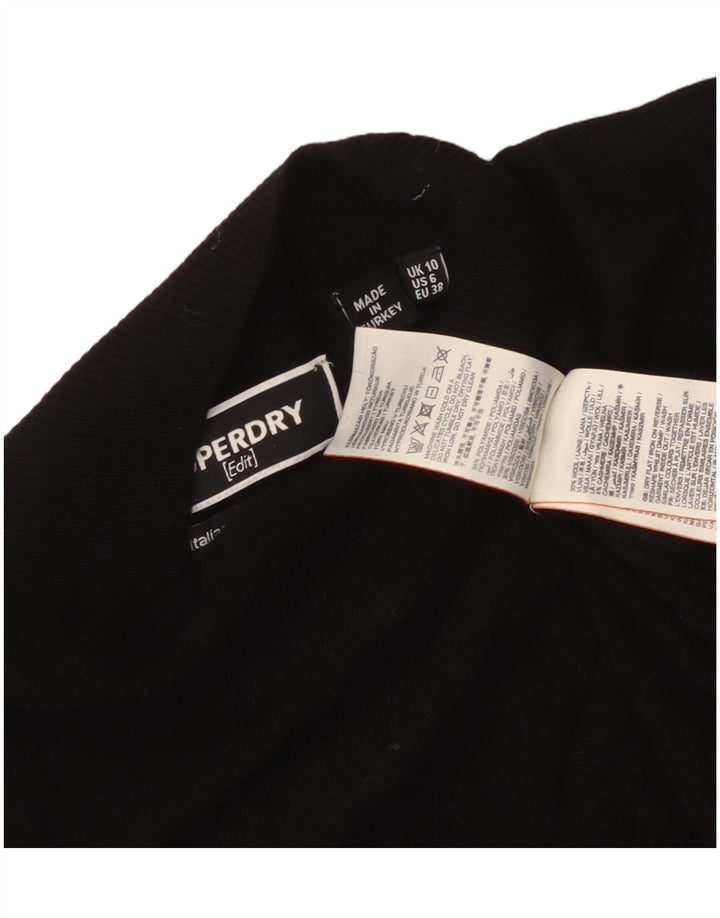 Superdry Suéter feminino superdimensionado com gola de tartaruga Reino Unido 10 pequeno preto