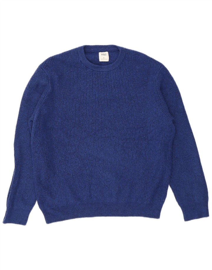 Suéter feminino Marks & Spencer com gola redonda grande, Reino Unido 18 XL, azul