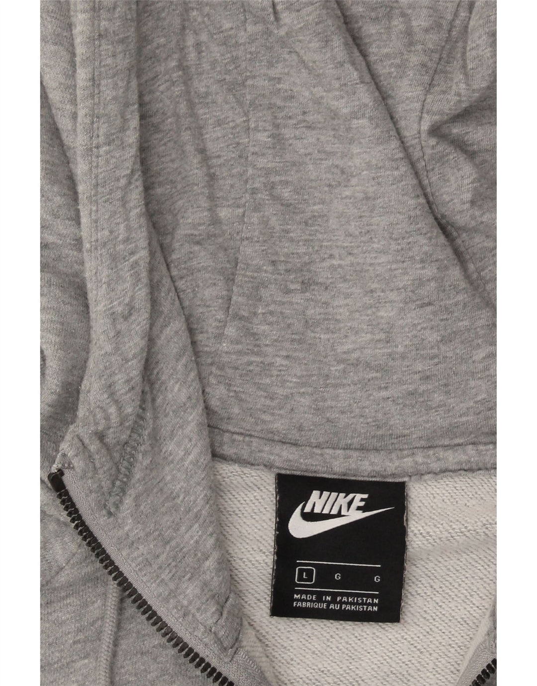 NIKE Womens Zip Hoodie Sweater UK 16 Large Grey Cotton Vintage Nike and Second-Hand Nike from Messina Hembry 
