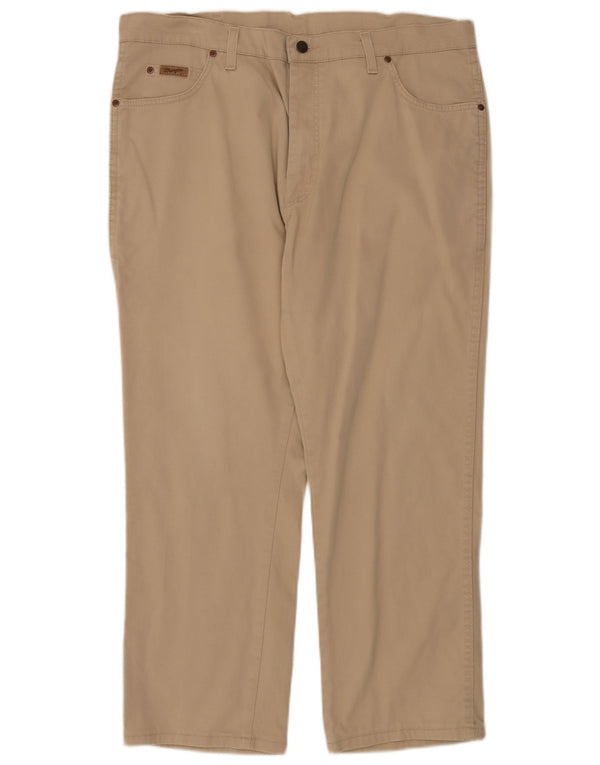 Calça Wrangler masculina reta casual W38 L28 bege