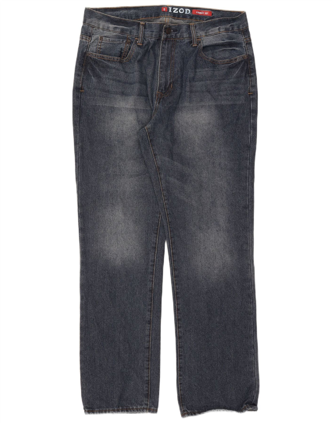 Calça jeans reta masculina Izod W36 L32 algodão azul