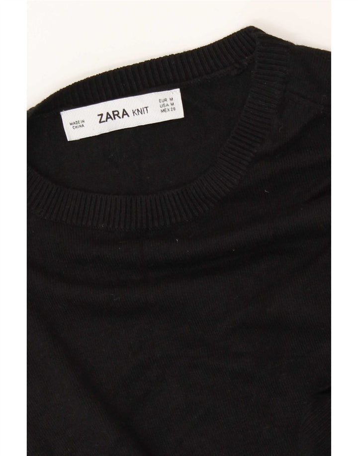 Suéter Zara feminino com gola canoa UK 12 médio preto