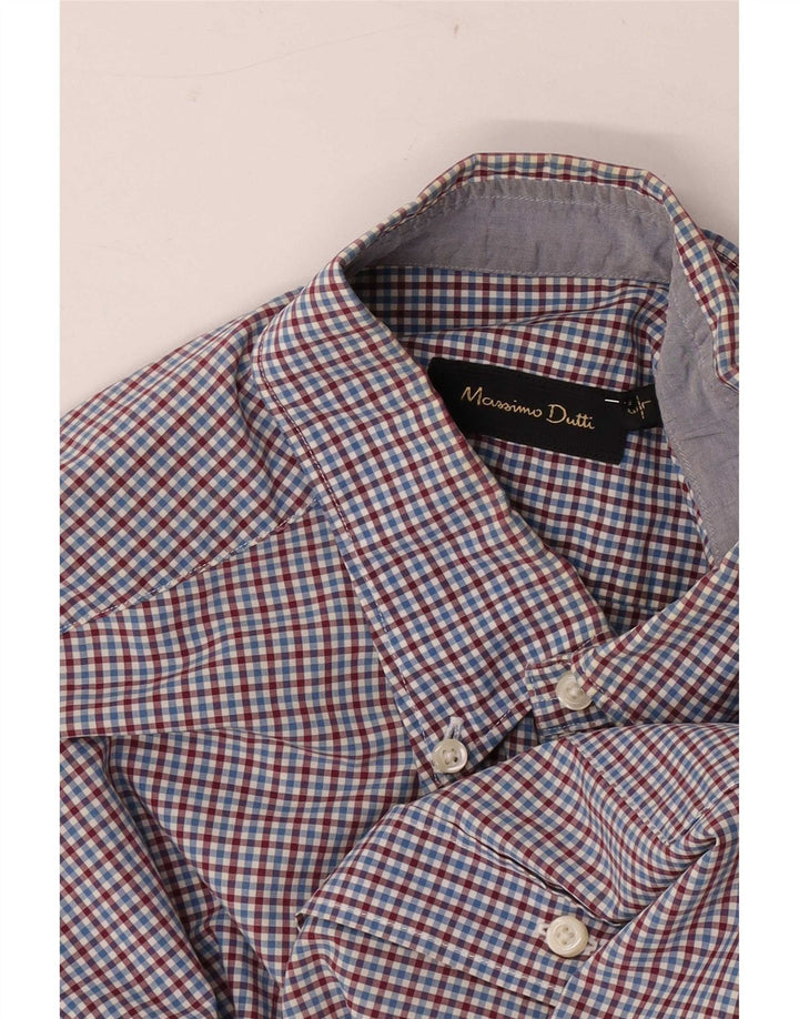 Camisa masculina Massimo Dutti grande xadrez azul