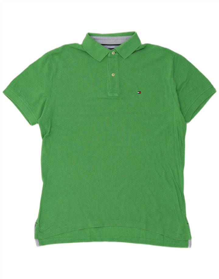 Camisa polo masculina TOMMY HILFIGER algodão verde médio