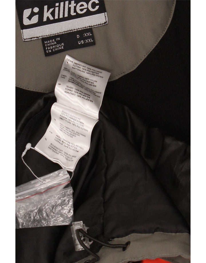 Jaqueta corta-vento masculina KILLTEC com capuz UK 44 2XL cinza Colourblock Nylon
