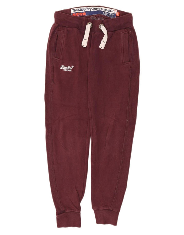Calça de treino feminina Superdry Slim Fit Joggers UK 6 XS Borgonha