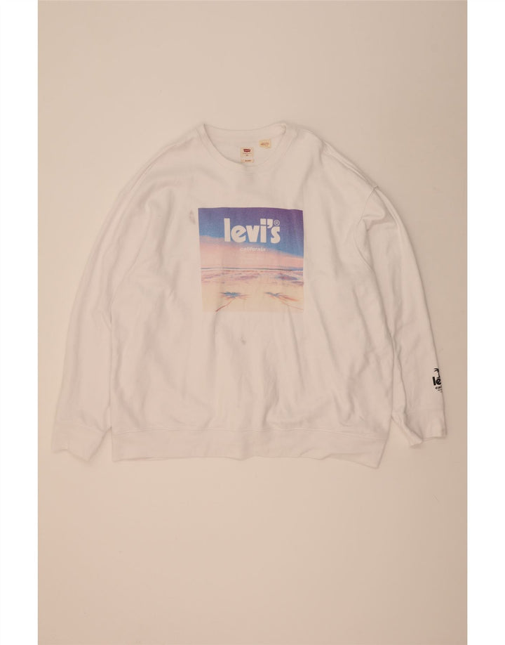 Moletom masculino Levi's Graphic Relaxed Fit 2XL algodão branco