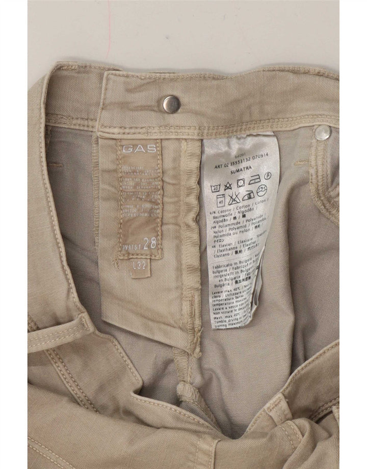 Gas Womens Slim Jeans W28 L32 Algodão Bege