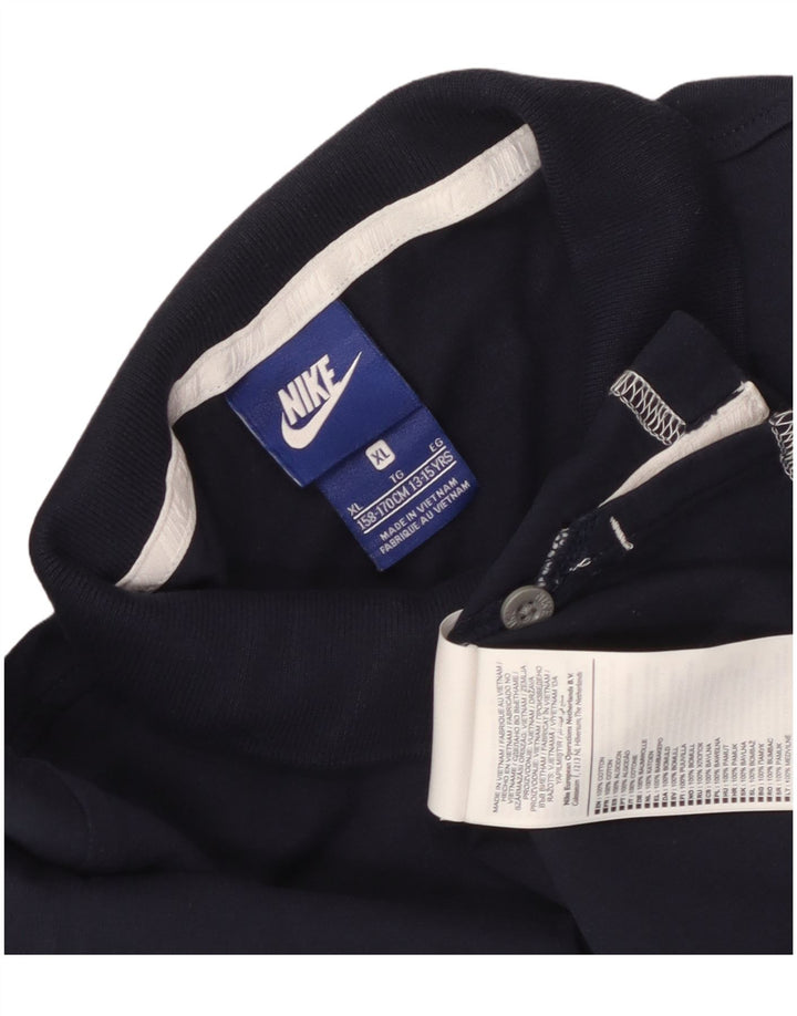 Camisa pólo Nike Boys 13-14 anos azul marinho algodão