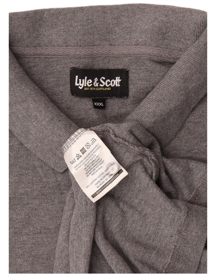 Camisa polo masculina Lyle & Scott 3XL algodão cinza