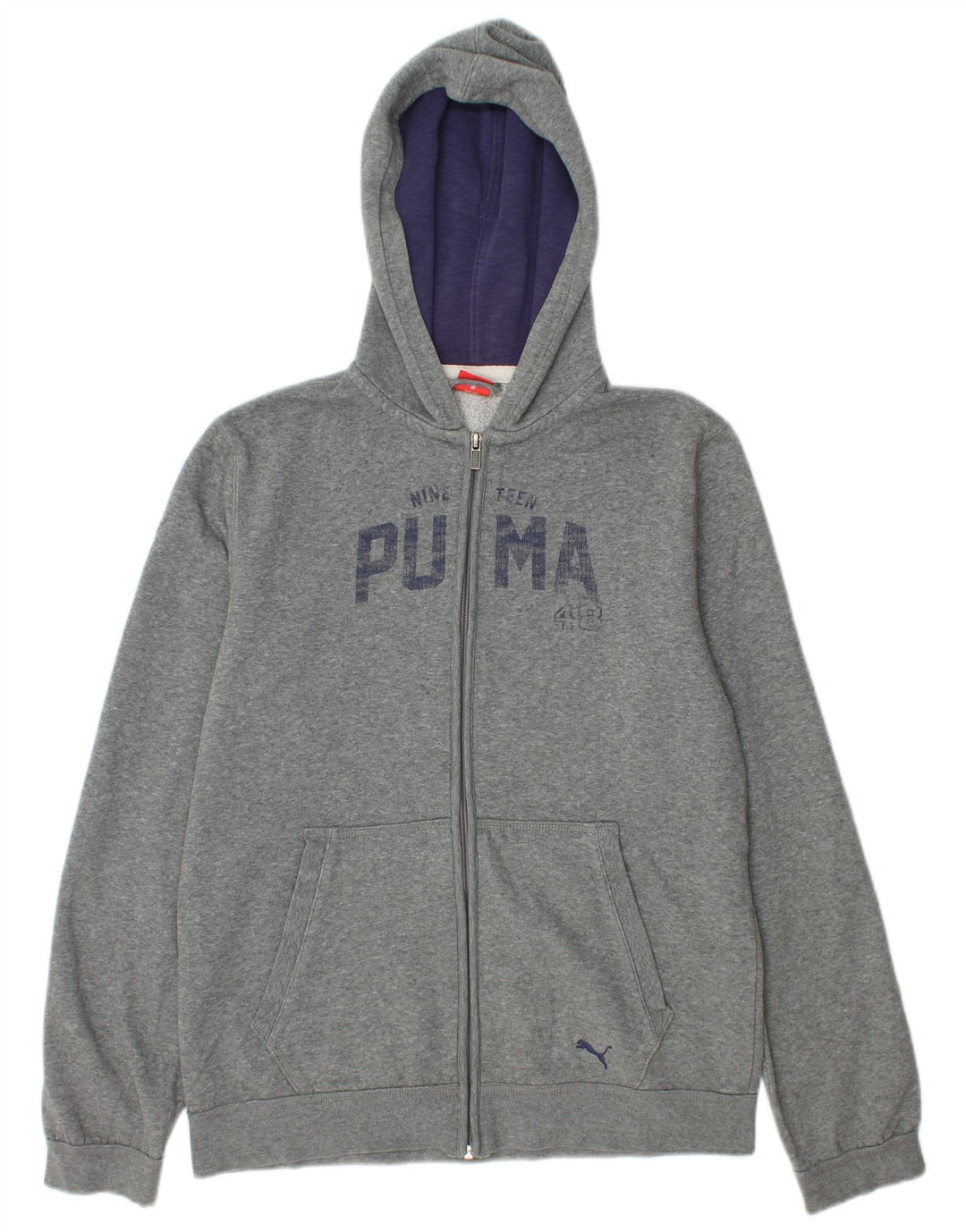 Suéter PUMA Boys Graphic Zip com capuz 13-14 anos algodão cinza